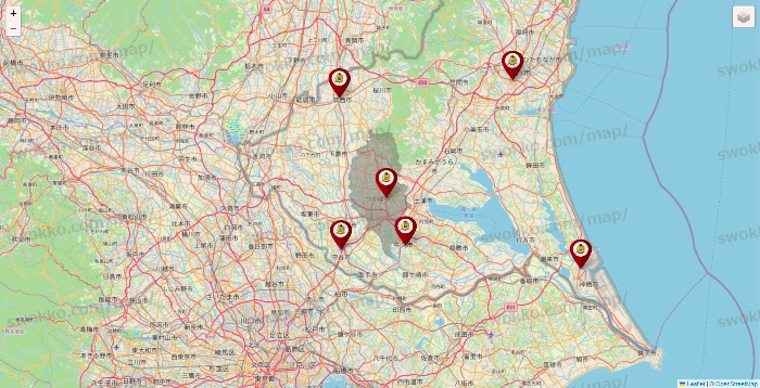 茨城県のタックルベリーの店舗地図