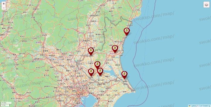 茨城県のタックルベリーの店舗地図