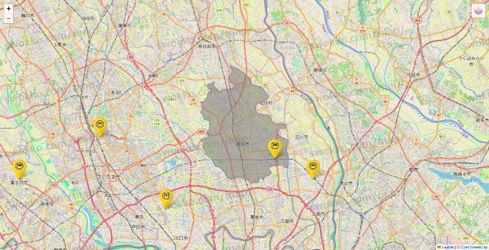 埼玉県のサンキューマートの店舗地図