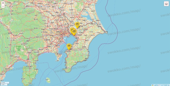 千葉県のサンキューマートの店舗地図