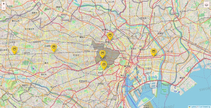 東京都のサンキューマートの店舗地図