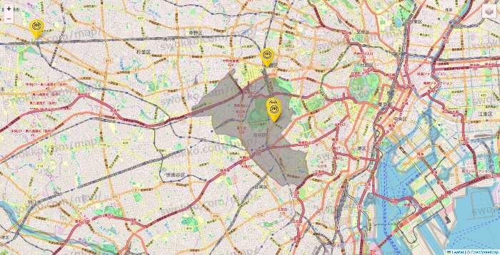 東京都のサンキューマートの店舗地図