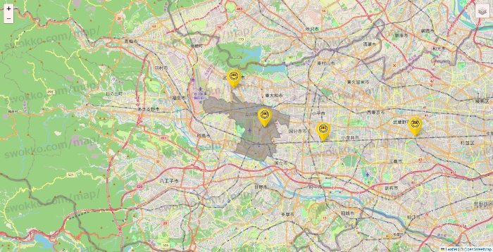 東京都のサンキューマートの店舗地図