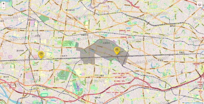 東京都のサンキューマートの店舗地図