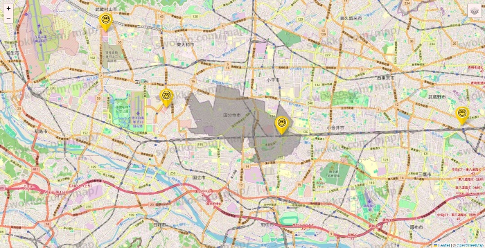 東京都のサンキューマートの店舗地図