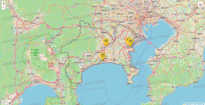 神奈川県のサンキューマートの店舗地図