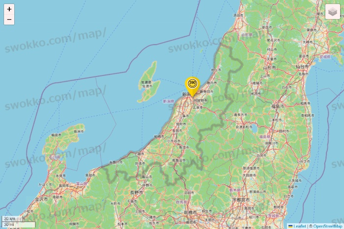 新潟県のサンキューマートの店舗地図