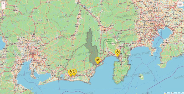 静岡県のサンキューマートの店舗地図