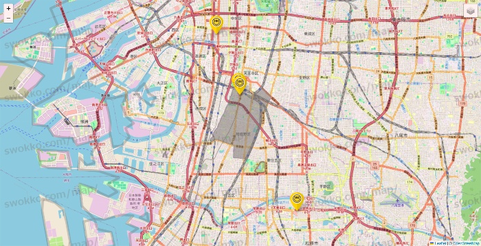 大阪府のサンキューマートの店舗地図