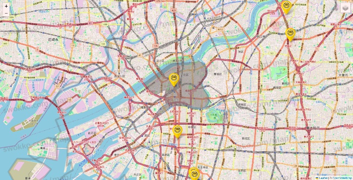 大阪府のサンキューマートの店舗地図