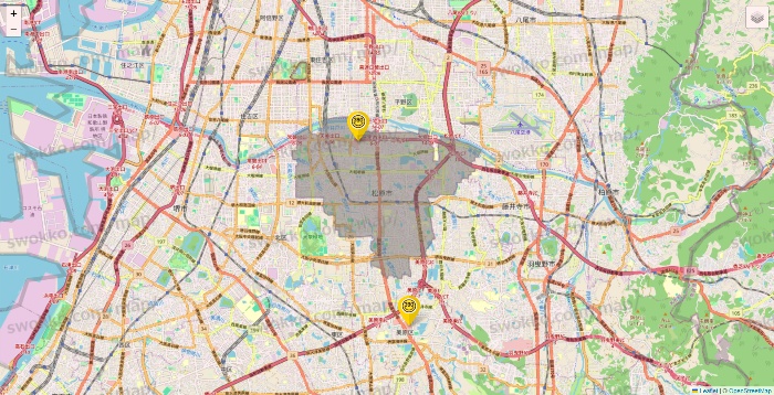 大阪府のサンキューマートの店舗地図