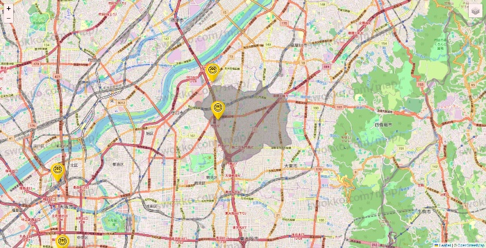 大阪府のサンキューマートの店舗地図