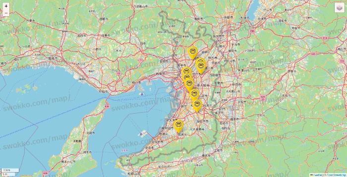 大阪府のサンキューマートの店舗地図