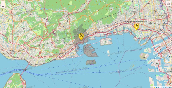 兵庫県のサンキューマートの店舗地図