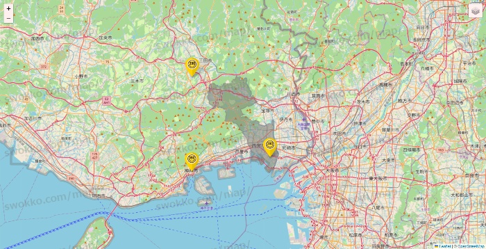 兵庫県のサンキューマートの店舗地図