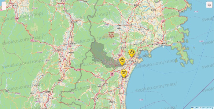 宮城県のサンキューマートの店舗地図