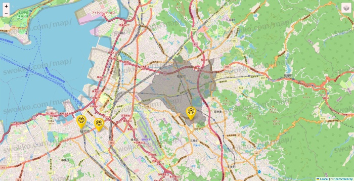 福岡県のサンキューマートの店舗地図