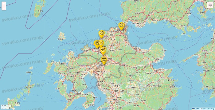 福岡県のサンキューマートの店舗地図