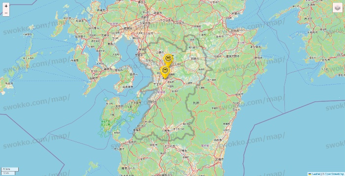 熊本県のサンキューマートの店舗地図