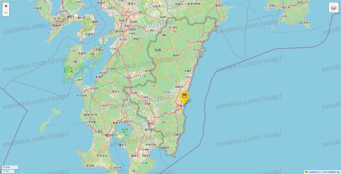 宮崎県のサンキューマートの店舗地図
