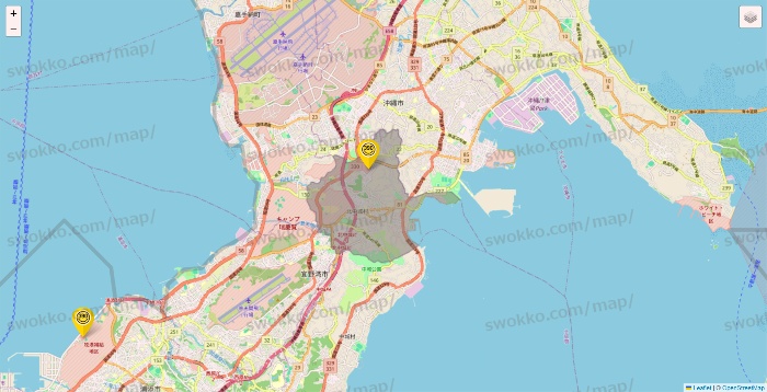 沖縄県のサンキューマートの店舗地図