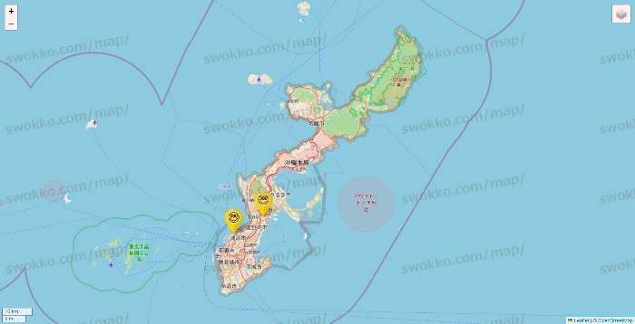 沖縄県のサンキューマートの店舗地図