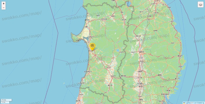 秋田県のサンキューマートの店舗地図