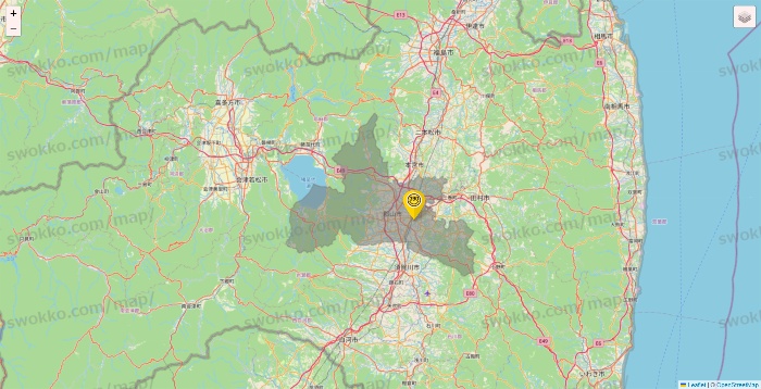 福島県のサンキューマートの店舗地図