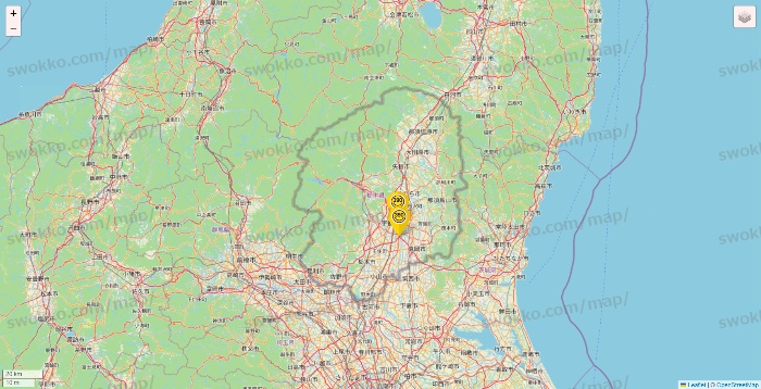 栃木県のサンキューマートの店舗地図
