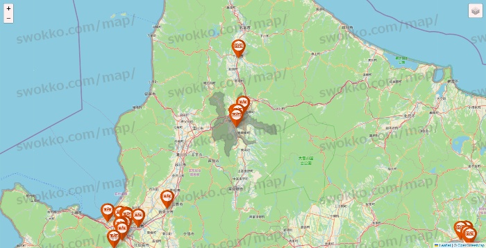北海道のザ・ビッグの店舗地図