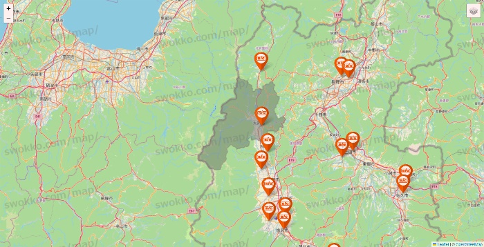 長野県のザ・ビッグの店舗地図