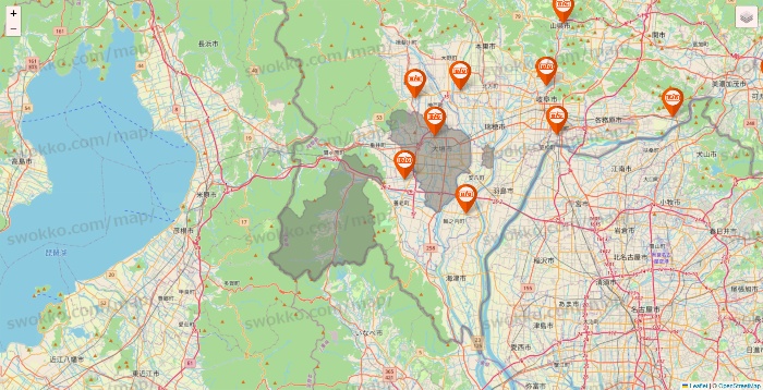 岐阜県のザ・ビッグの店舗地図