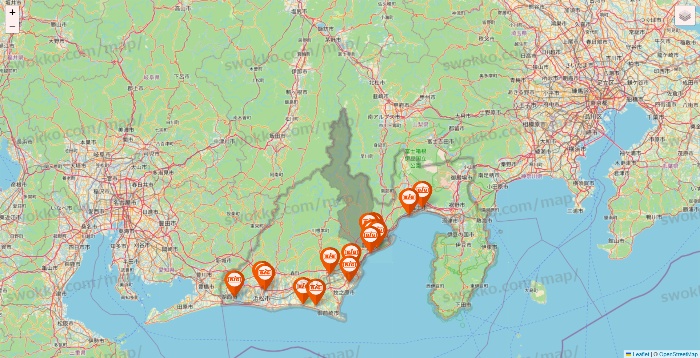 静岡県のザ・ビッグの店舗地図