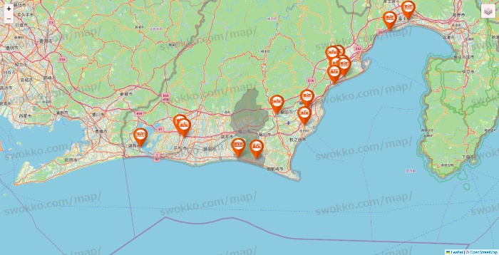 静岡県のザ・ビッグの店舗地図