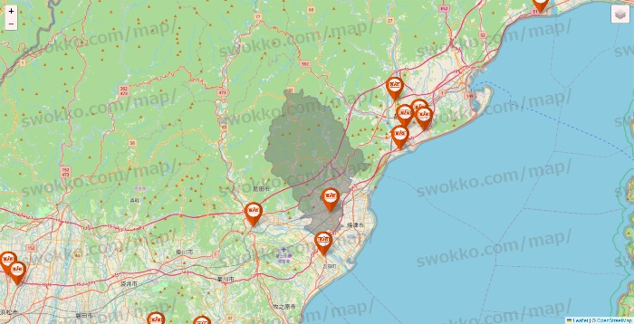静岡県のザ・ビッグの店舗地図