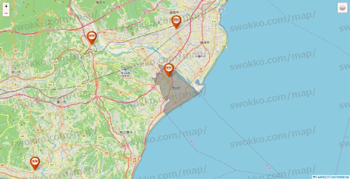 静岡県のザ・ビッグの店舗地図