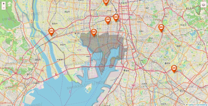 愛知県のザ・ビッグの店舗地図