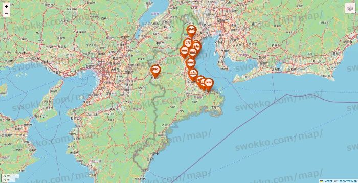 三重県のザ・ビッグの店舗地図