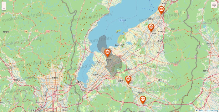 滋賀県のザ・ビッグの店舗地図