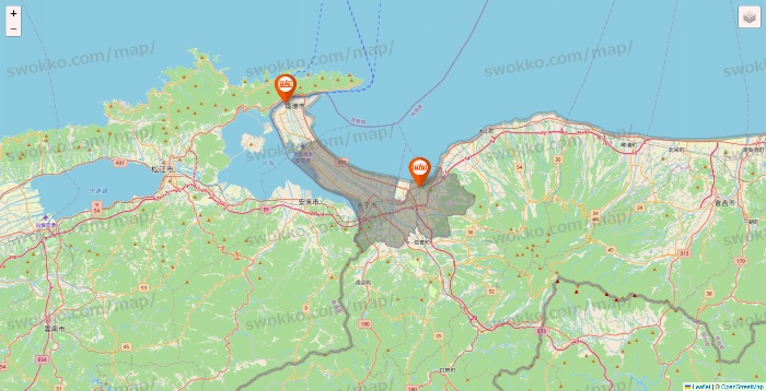 鳥取県のザ・ビッグの店舗地図