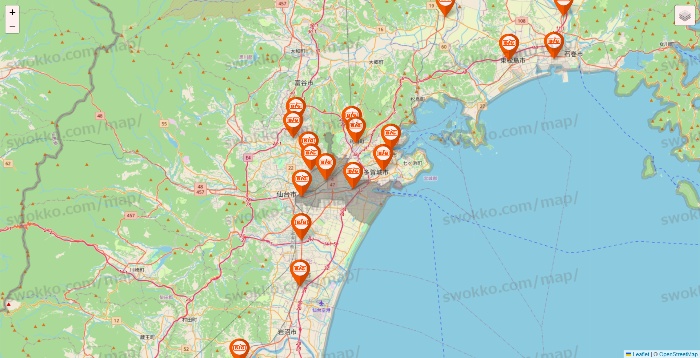 宮城県のザ・ビッグの店舗地図