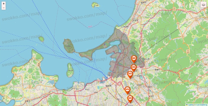 福岡県のザ・ビッグの店舗地図
