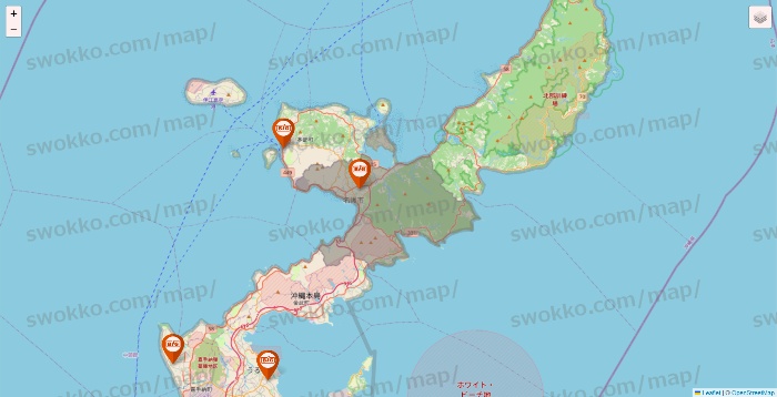 沖縄県のザ・ビッグの店舗地図