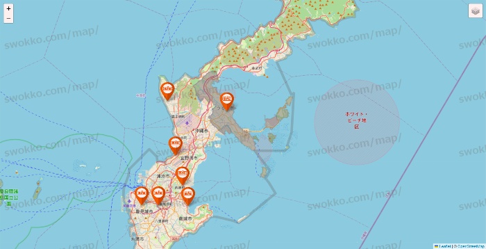 沖縄県のザ・ビッグの店舗地図