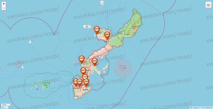 沖縄県のザ・ビッグの店舗地図