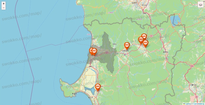 秋田県のザ・ビッグの店舗地図