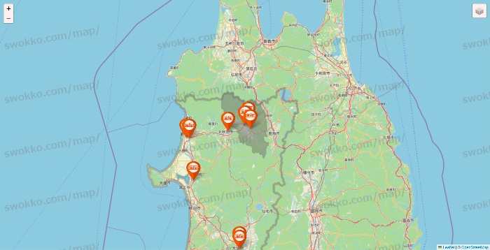 秋田県のザ・ビッグの店舗地図