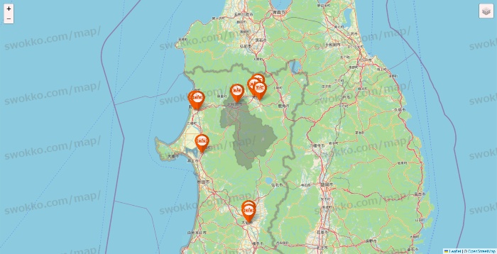 秋田県のザ・ビッグの店舗地図