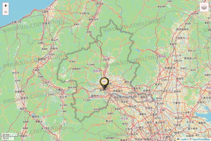 群馬県のTHE PERSONAL GYMの店舗地図