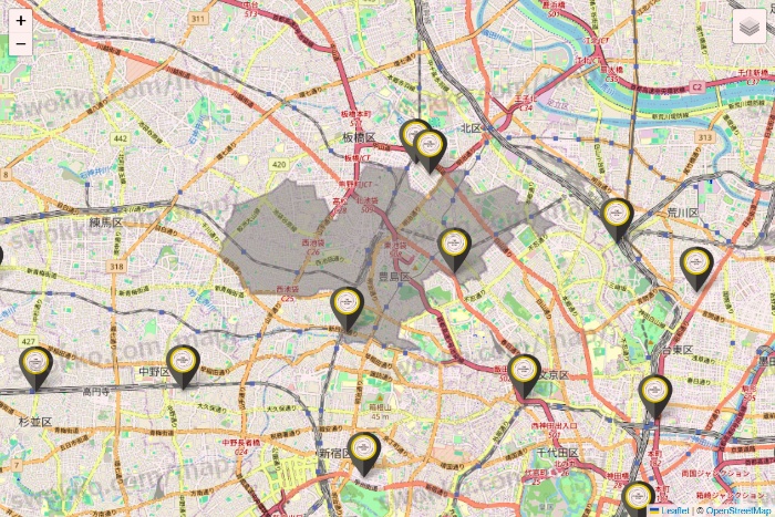 東京都のTHE PERSONAL GYMの店舗地図